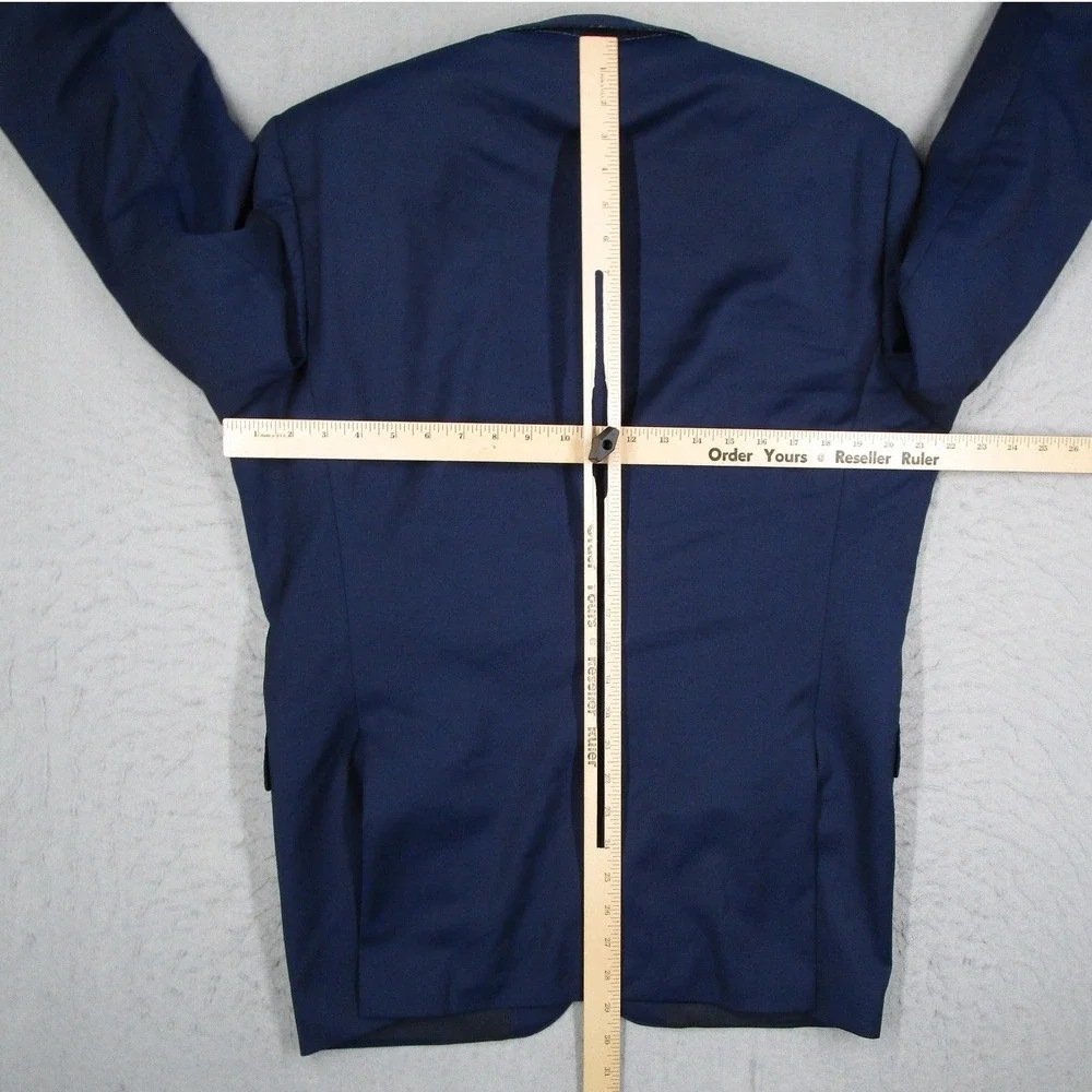 Hugo Boss Mens Blazer 40R Navy Blue Super 120 Virgin Wool Stretch Sport Coat